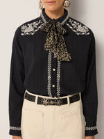 MAISON HOTEL-Charro Blouse - Tabasco Noir