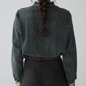 MAISON HOTEL-Mathilde Blouse - Gray Garden