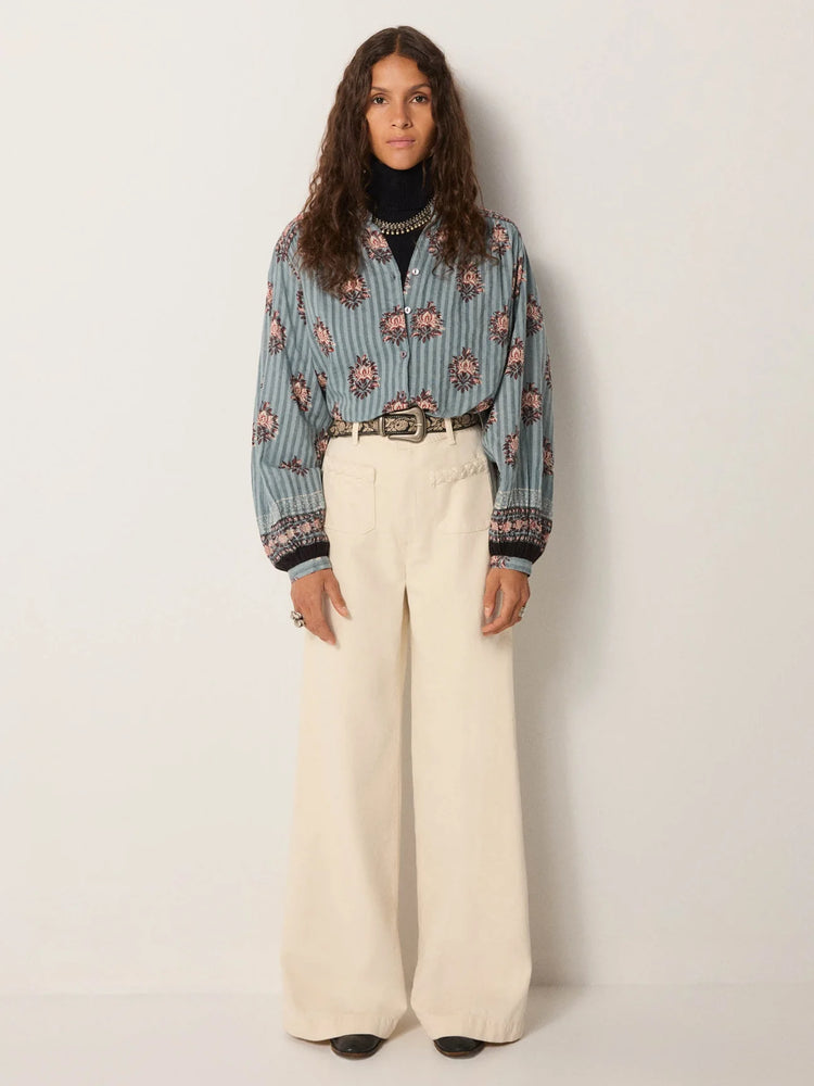 MAISON HOTEL-Omara Blouse - Cerulean Mist
