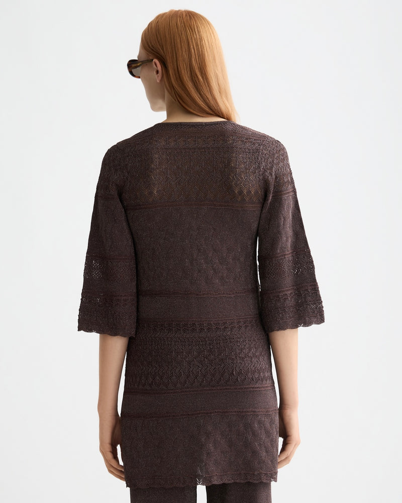 SCOTCH&SODA-METALLIC POINTELLE PULLOVER