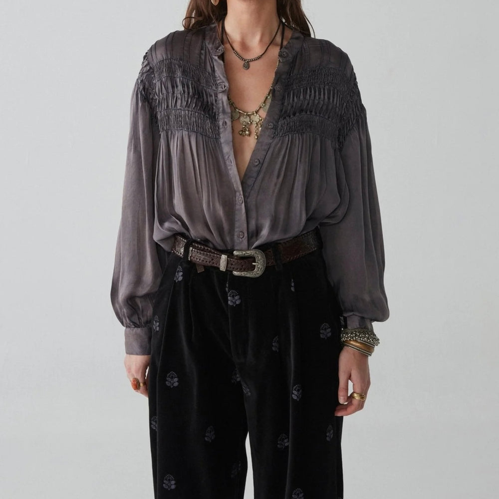 MAISON HOTEL-Aida Blouse - Opera Grape