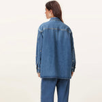 Allsaints-Alba Studded Oversized Denim Shirt