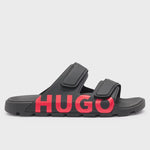 HUGO-LOGO SANDALS WITH DOUBLE TOUCH-CLOSURE STRAPS