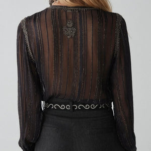 MAISON HOTEL-Kate Blouse - Dark Lurex