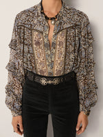 MAISON HOTEL-Camilla Blouse - Blue Orchid