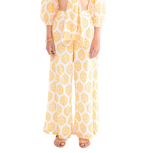 DESERT QUEEN-Athena Side Zip Pant gold medallion