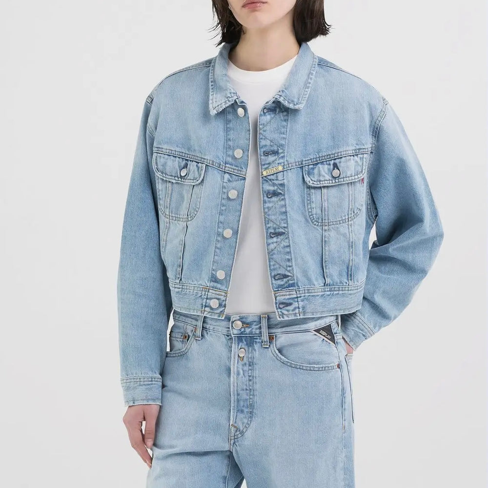 REPLAY-RECYCLED COTTON LIGHT DENIM JACKET