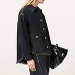 Allsaints-Hettie Studded Oversized Denim jacket