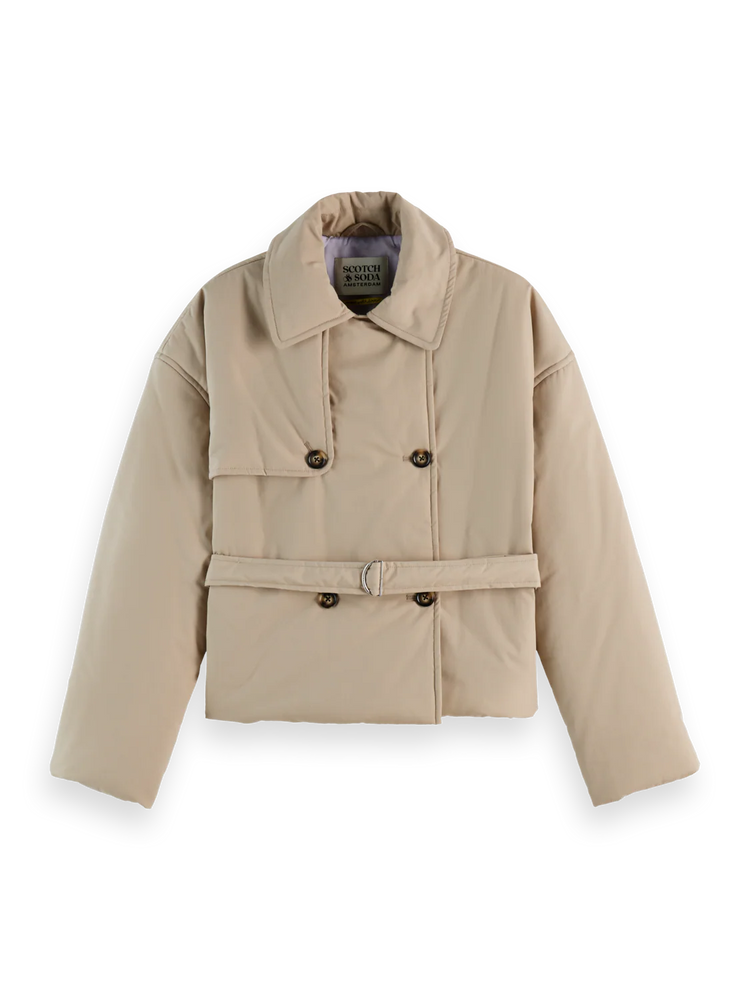 SCOTCH&SODA-LIGHTWEIGHT PADDED POPLIN TRENCH