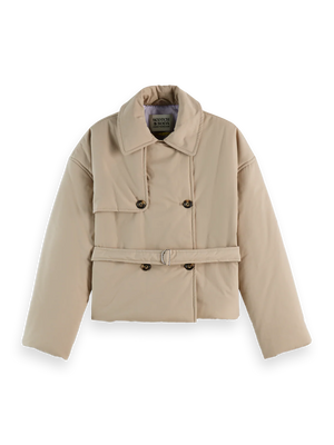 SCOTCH&SODA-LIGHTWEIGHT PADDED POPLIN TRENCH
