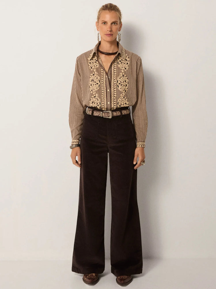 MAISON HOTEL-Bebo Blouse - Cohiba Tobbaco