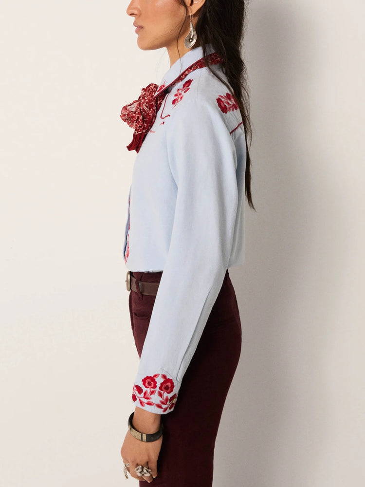 MAISON HOTEL-Jose Blouse - Ranch Blue