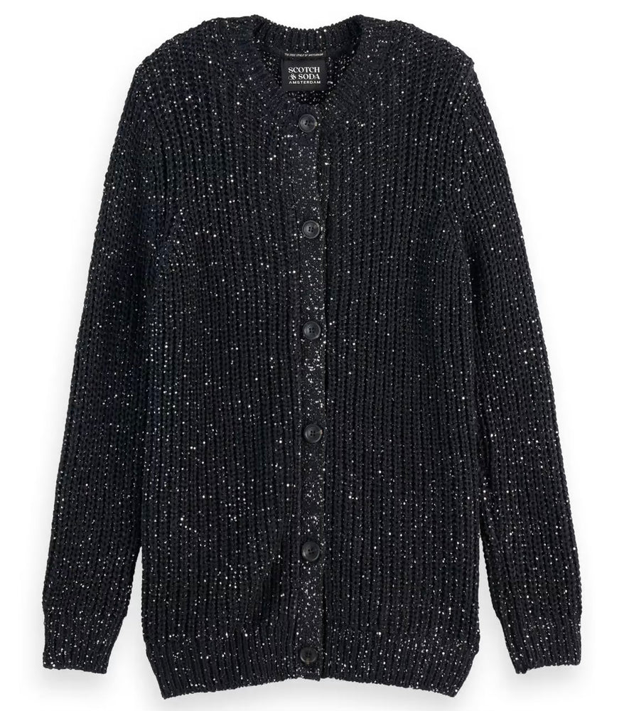 SCOTCH&SODA-Sequin Mid Length Cardigan