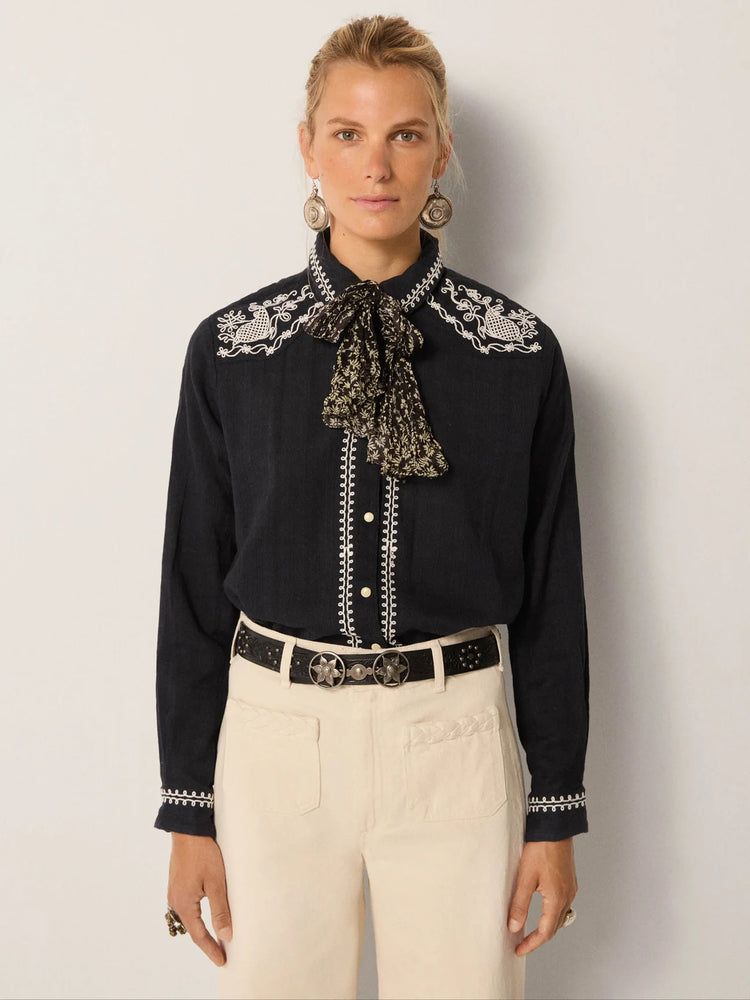 MAISON HOTEL-Charro Blouse - Tabasco Noir