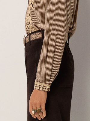 MAISON HOTEL-Bebo Blouse - Cohiba Tobbaco