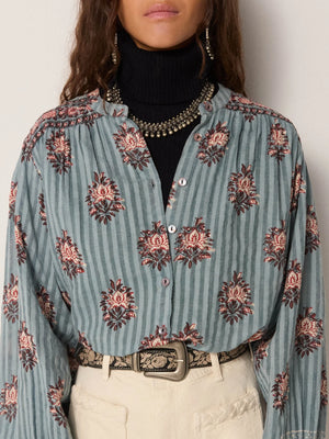 MAISON HOTEL-Omara Blouse - Cerulean Mist