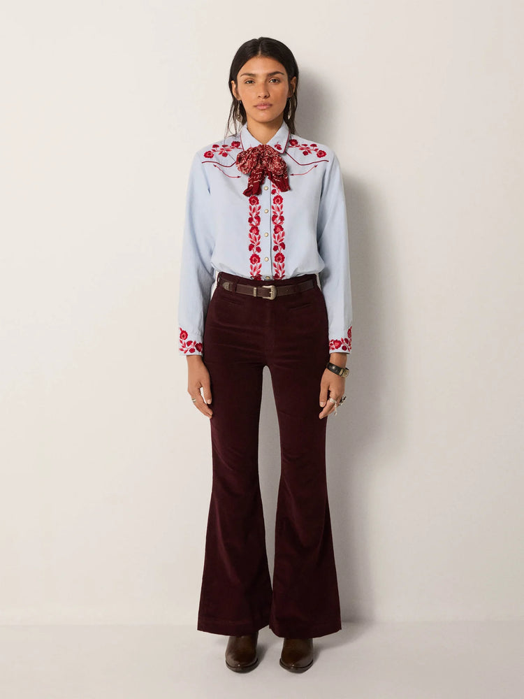 MAISON HOTEL-Jose Blouse - Ranch Blue