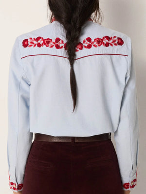 MAISON HOTEL-Jose Blouse - Ranch Blue