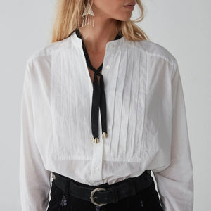 MAISON HOTEL-Yves Blouse - Tuxedo Off White