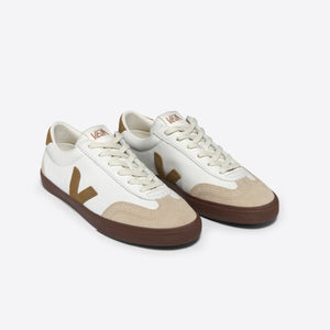 VEJA-VOLLEY LEATHER WHITE TENT BARK