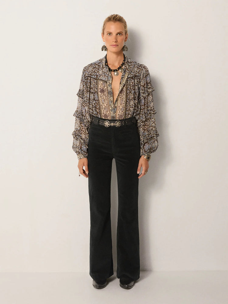 MAISON HOTEL-Camilla Blouse - Blue Orchid