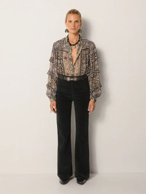 MAISON HOTEL-Camilla Blouse - Blue Orchid