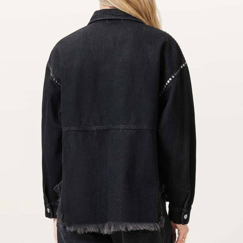 Allsaints-Hettie Studded Oversized Denim jacket