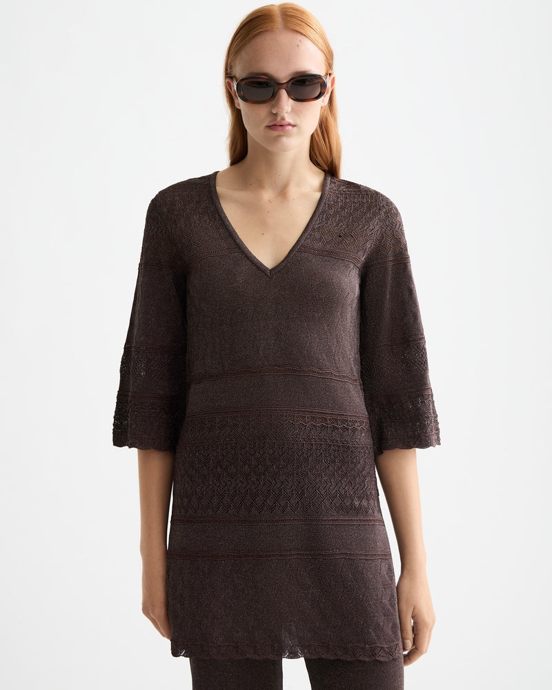SCOTCH&SODA-METALLIC POINTELLE PULLOVER
