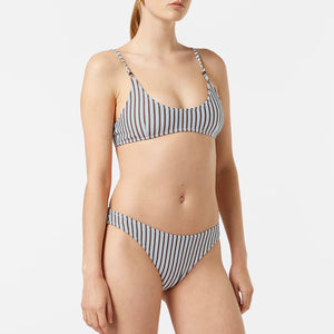SCOTCH&SODA-TEXTURED STRIPE BIKINI TOP