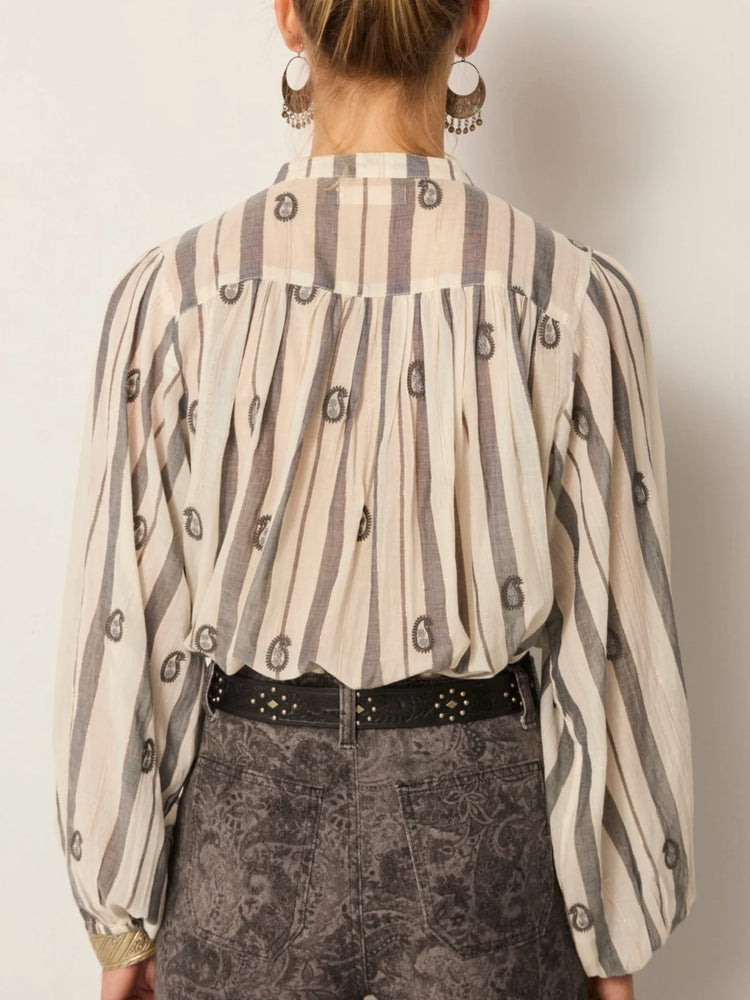 MAISON HOTEL-Perla Blouse - Ivory Paisley