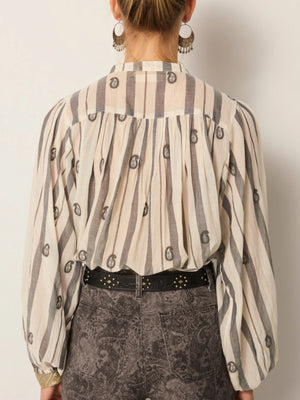 MAISON HOTEL-Perla Blouse - Ivory Paisley