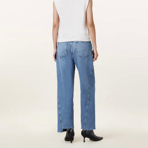 Allsaints-Fox Asymmetric Hem Wide Leg Denim Jeans