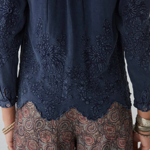 MAISON HOTEL-Ariana Blouse - Indigo Blue