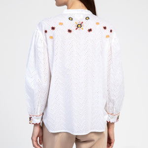 ANJE PARIS- Embroidered flower blouse