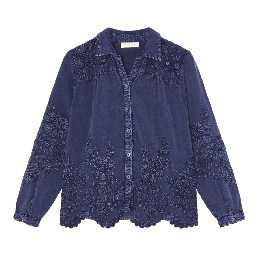 MAISON HOTEL-Ariana Blouse - Indigo Blue