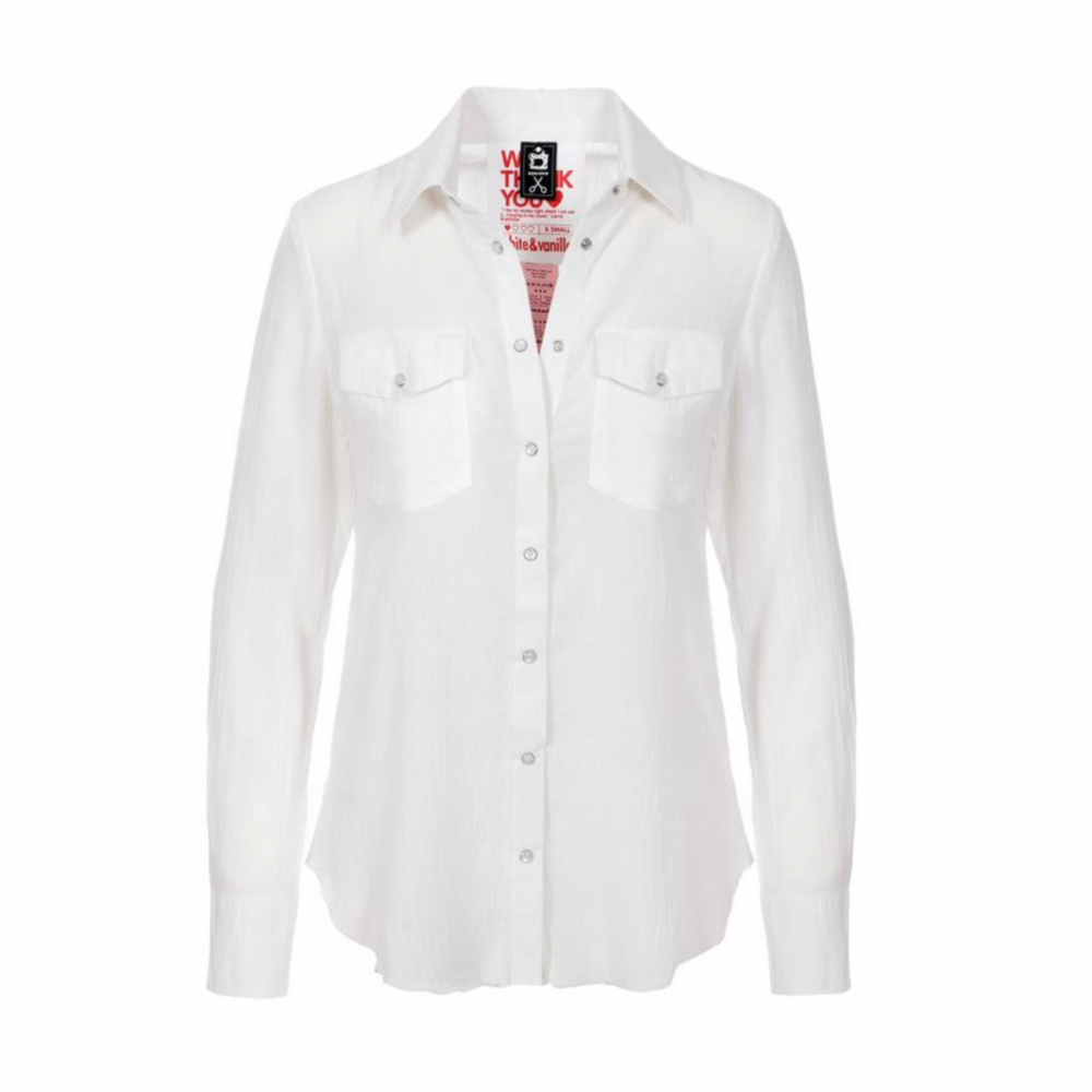 WHITE & VANILLA white button shirt