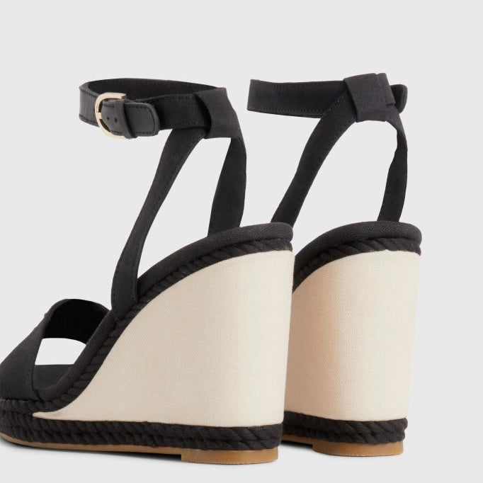 TOMMY HILFIGER- ROPE DETAIL HIGH WEDGE SANDALS