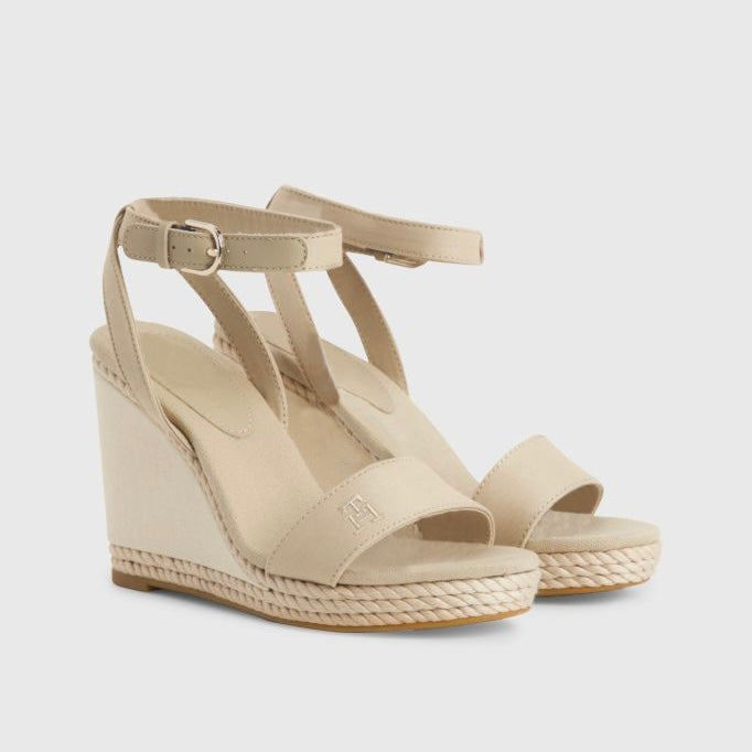 TOMMY HILFIGER- ROPE DETAIL HIGH WEDGE SANDALS