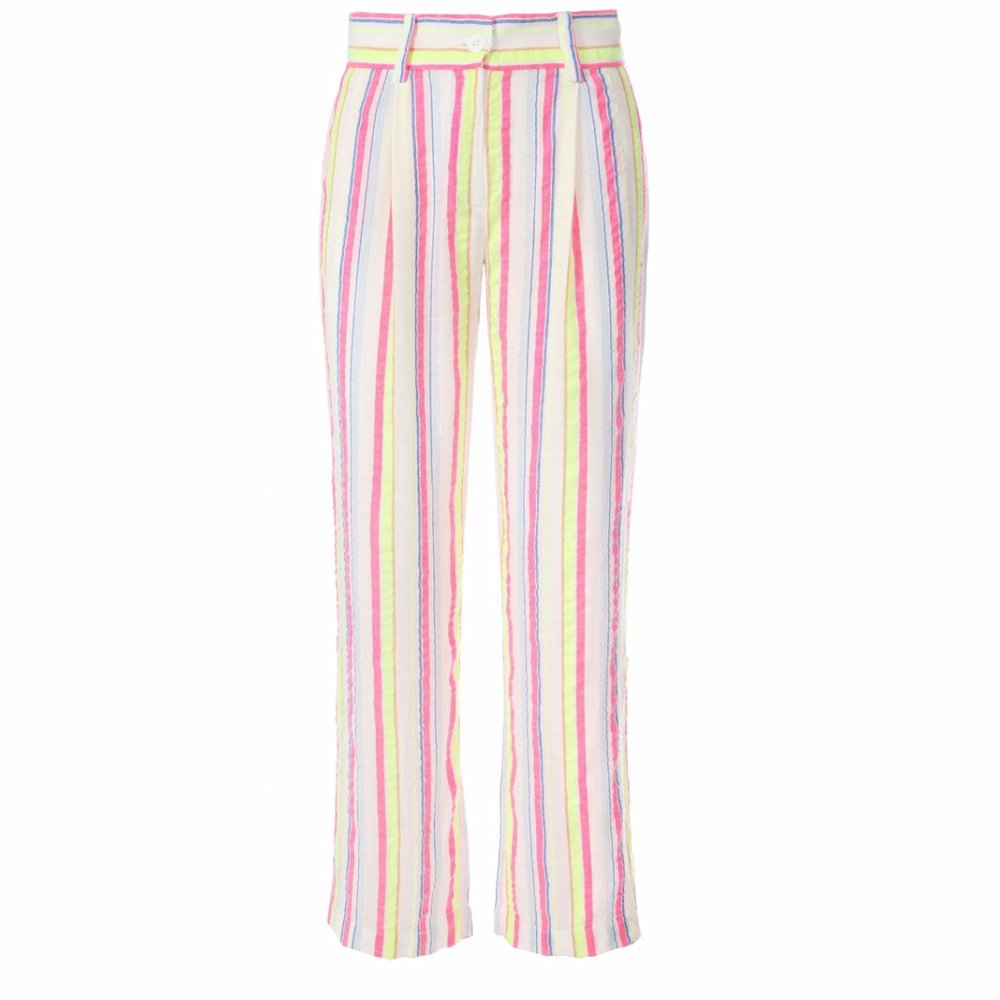 WHITE & VANILA neon strips pants